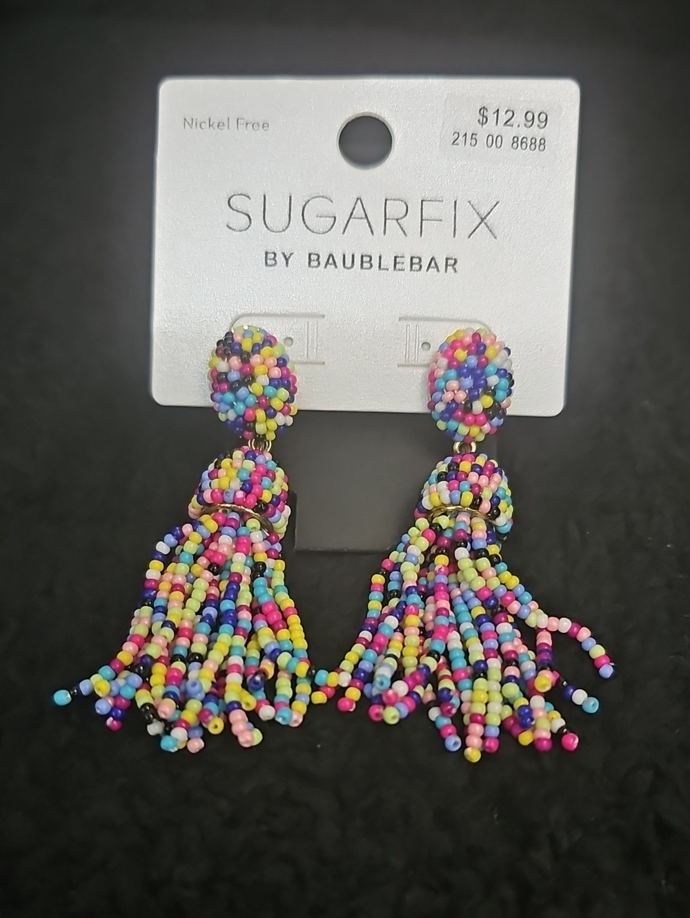 Sugarfix By Baublebar Multicolor Beaded Tassel Earrings NWT